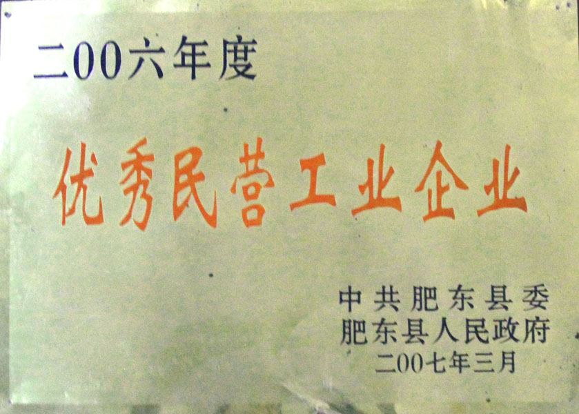 2006年度優秀民營工業企業